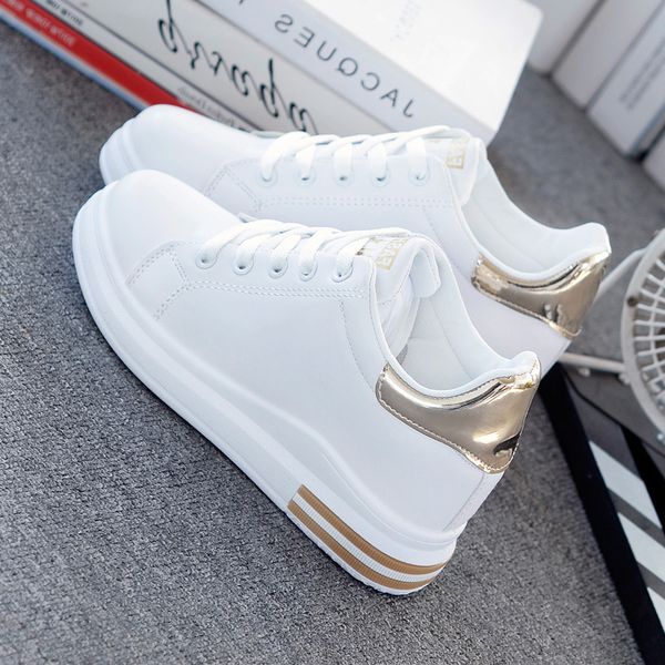 

swyivy microfiber casual shoes women sneakers white shoes woman 2020 spring platform wedge sneakers for women new ladies shoe y200424, Black