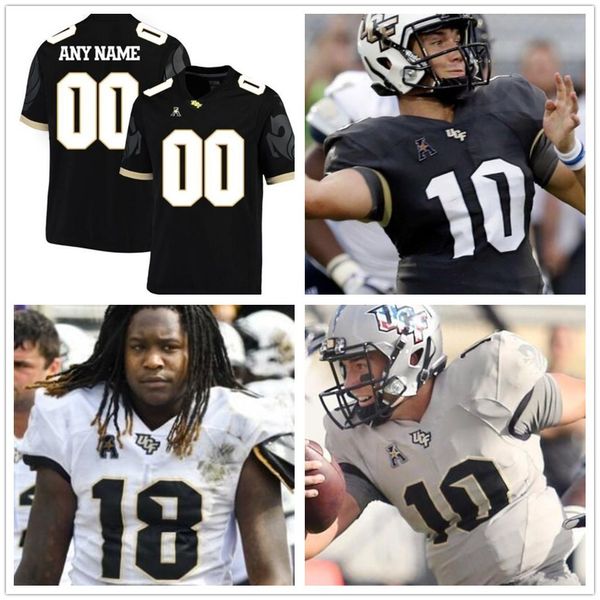 

пользовательские mckenzie милтон ncaa ucf knights американский футбол джерси маршалл майк хьюз майкл торрес shaquem griffin ucf рыцари джерс, Black