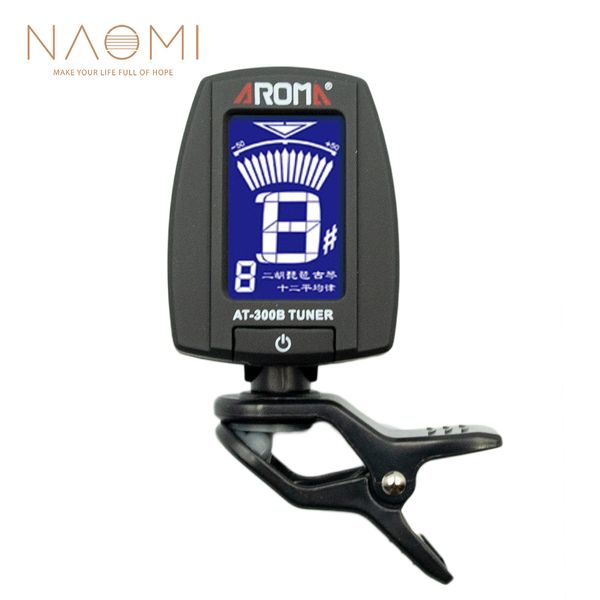 

NAOMI Гитарный Тюнер Aroma AT-300B Портативный Клип на Электрический ЖК-Цифровой Тюнер Ги