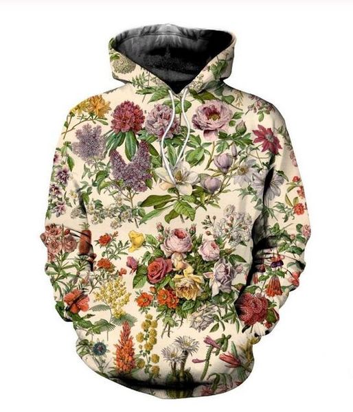 2020 neue Mode Männer Hoodies Tropische Blumen 3D Druck Hoodie Unisex Casual Streetwear Hoody Sweatshirt Kostenloser Versand AA0206