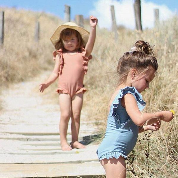 

2019 Новые Горячие Праздники Малышей Дети Новорожденных Девочек Лето One Piece Раффлед