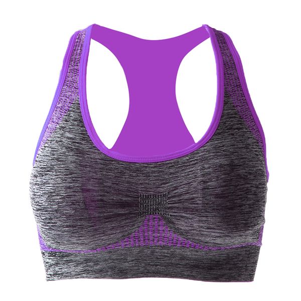 

women racerback sports bras - high impact workout gym activewear bra breathable bra purple, White;black