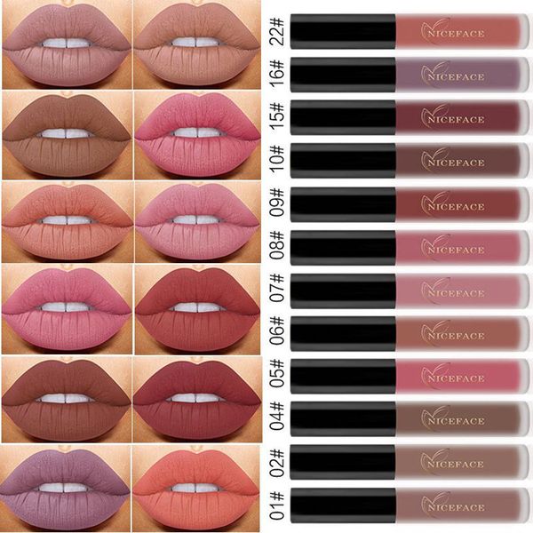 

12colors new moisturizer matte liquid lipstick lip gloss nude matte lipstick lips waterproof metal color makeup lip gloss sethw