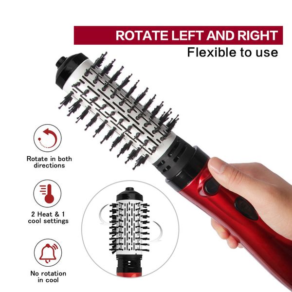 

2 in 1 air dryer comb kit , electric rotating hair volumizing fan with brush , negative ion for hair curling & straightening