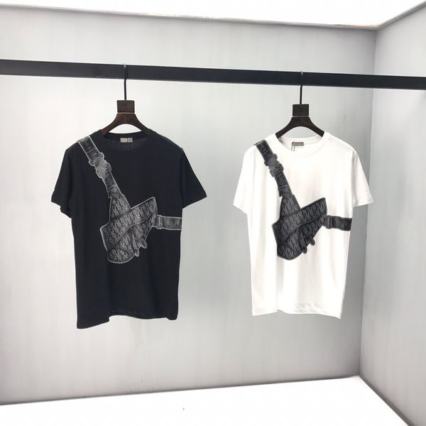 

2020ss spring and summer new high grade cotton printing short sleeve round neck panel t-shirt size: m--xl-xxl-xxxl color: black white q38a