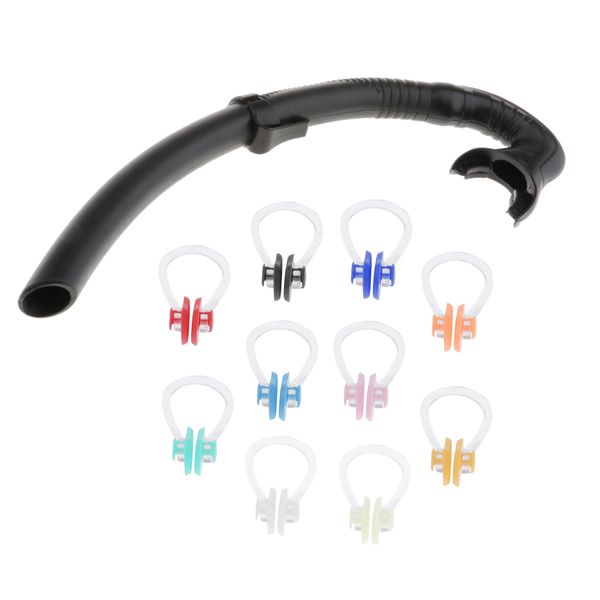 

diving swimming center snorkel silicone breath tube mouthpiece & nose plug