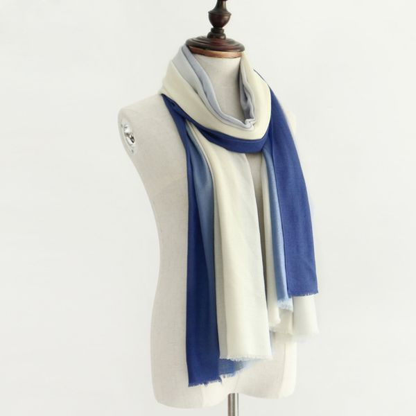 

gradient color wool scarf shawl women tie-dyed long scarf 70*200cm