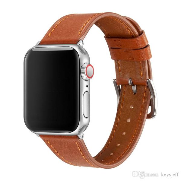 

leather watch band for apple watch sport bands leather strap wrist band replacement compatible for iwatch series 4/3/2/1 ll83002
