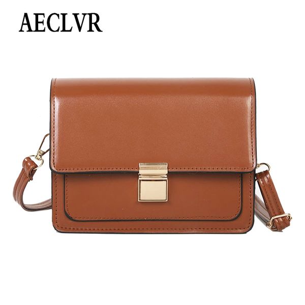 

aeclvr solid color simple style women bag pu leather shoulder crossbody bag elegant ladies all-match fashion shopping purse