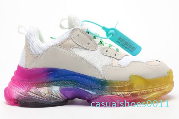 

2020 fashion clear sole bottom paris 17fw triple s mens designer sneakers vintage dad platform women luxury casual shoes sports trainers c11, Black