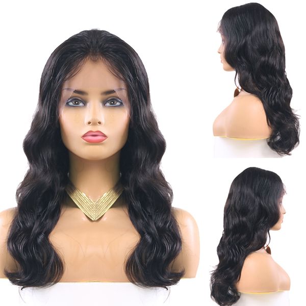 

бразильский объемная волна фронта шнурка человеческих волос парик pre щипковых hairline 13x4 фронта шнурка парики для женщин черный волос re, Black;brown