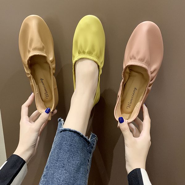 

grandma shoes round toe female footwear women's moccasins casual sneaker shallow mouth slip-on soft dress new slip on shoes, Black