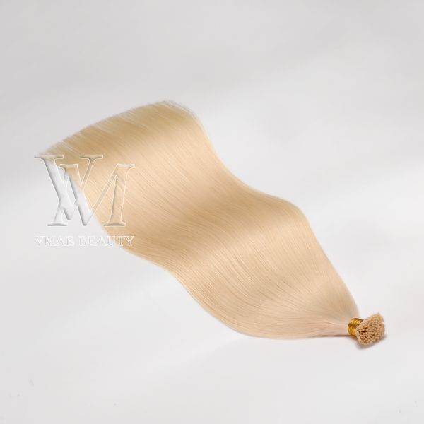 

vmae european virgin pre-bonded hair extensions 1g strand 100g #60 blonde natural straight keratin double drawn i tip human hair extension, Black