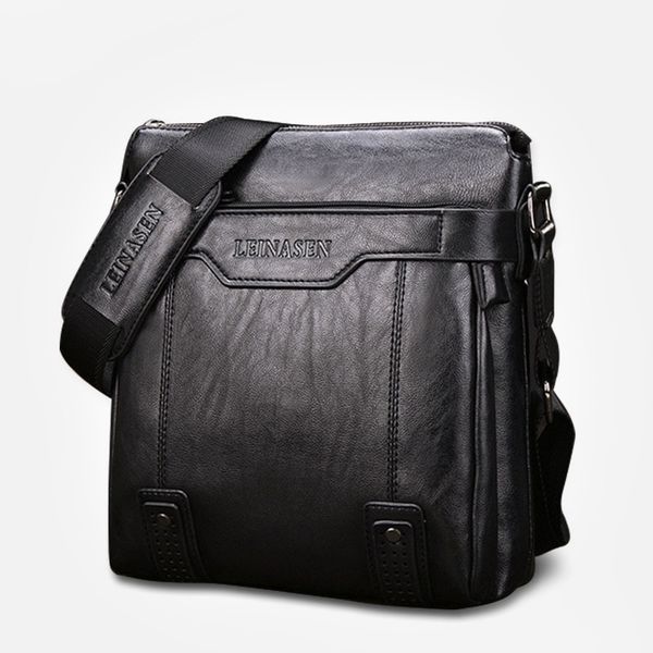 

fashion messenger bag for men pu leather men's shoulder bags brown male flap businerss zipper crossbody bag waterproof man flaps
