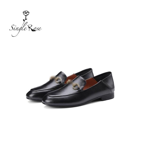 

loafer women shoes genuine leather casual women shoes simple and comfortable soft sole brand spring autumn footwear g101, Black