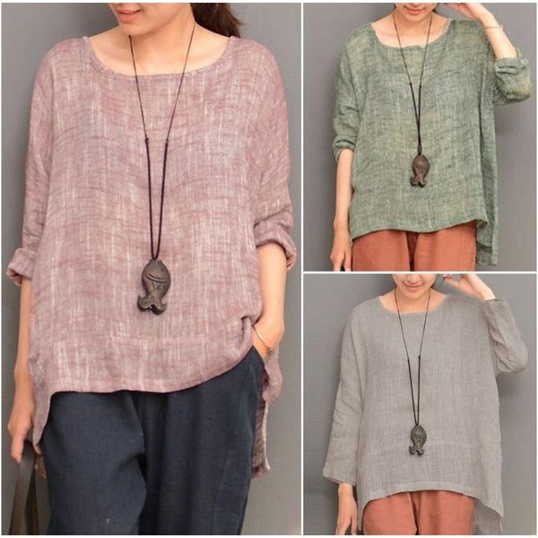 

women's casual large size long sleeve round neck solid color irregular hem work shopping vocation sports t-shirt, White