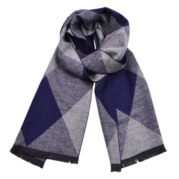 

litthing men scarf 2019 autumn winter vintage soft plaid men's imitation cashmere scarf brand, Blue;gray