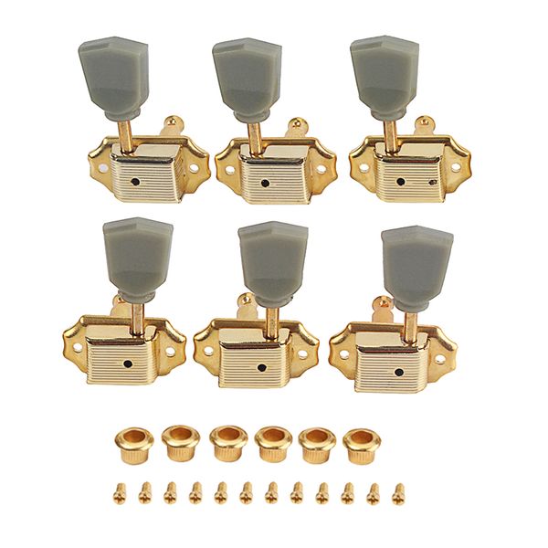 

6 pieces 3r3l electric guitar tuning peg machine heads, golden