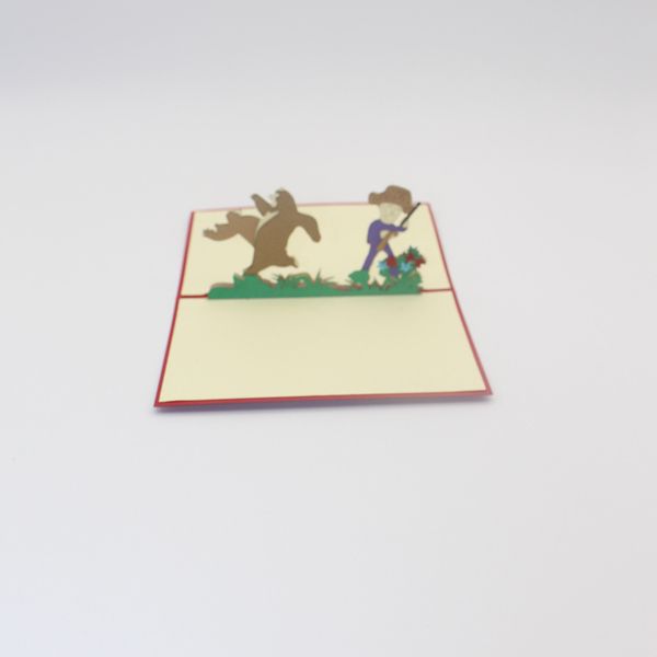 

3d handmade happy birthday greeting cards gift fashion hollow cartoon bear card for children friend party