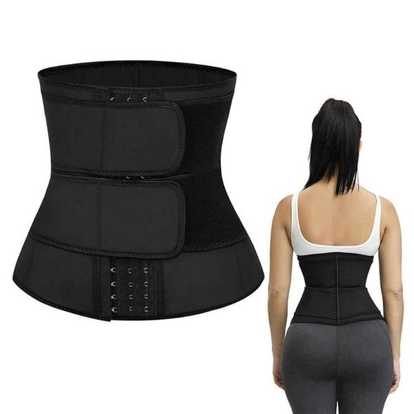 

women waist trainer corset weight loss sports body shaper tummy sweat shapewear workout trimmer belt corset waist slimming tool, Black;gray