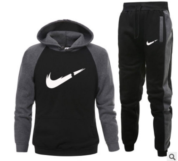 

2019 autumn and winter new men's sports and leisure wear gym men's suit jacket sweatshirt brand sports suit, Black;blue