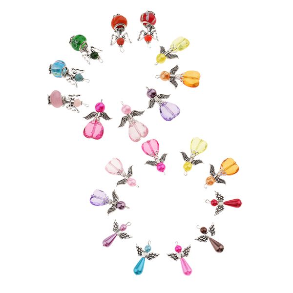 

20pcs mixed shapes angle fairy wing charms, handmade jewelry making accessories, diy key chain, zipper pulls, diy crafts, 3x2.1cm, Black