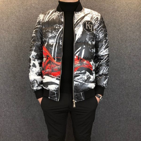 

2019 new men's autumn and winter warm down jacket 191123#020dunhang12, Black