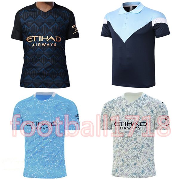 

20 21 city soccer jersey 2020 2021 men kids kit sterling football shirt kun aguero de bruyne gesus bernardo mahrez sane polo, Black;yellow