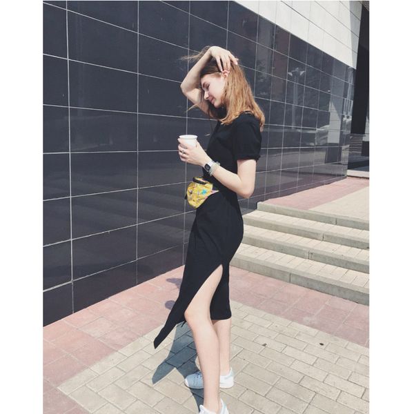 

summer maxi t shirt dress women vintage casual bodycon party wrap elegant beach boho bandage black long dresses plus size, Black;gray