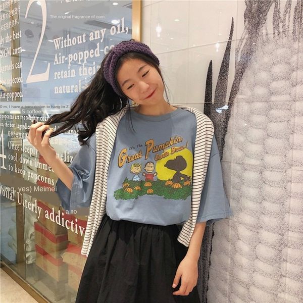 

прицепные кадр хлопка harajuku стиль свободно короткими рукавами футболки женские футболки длинные юбки моды прохладно бф дуань xiu 2019 сто, White