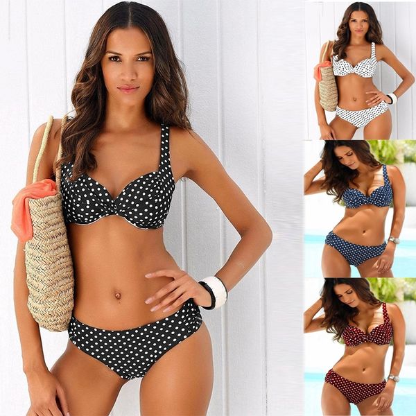 

2020 hard bag polka dot split 2020 swimsuit bikini hard bag polka dot split bikini swimsuit, White;black