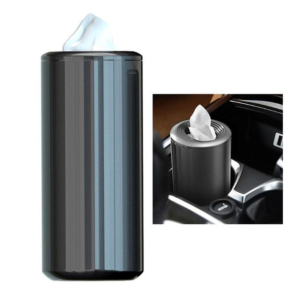 

car tissue box home round black tube replacement plastic 155x70mm storage multi-functional car tray