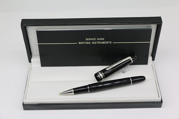 

Luxury 145 MB Roller pen silver trim Classique Meister Platinum Line LeGrand with brand logo black resin fine star