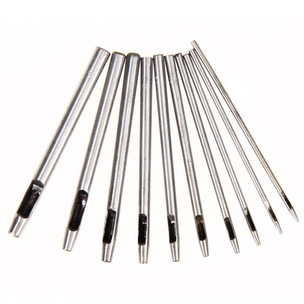 

10pcs leather punch tools leathercraft 0.5mm-5mm hole craft set hollow puncher belt punch for leather belt clothing canvas, Black
