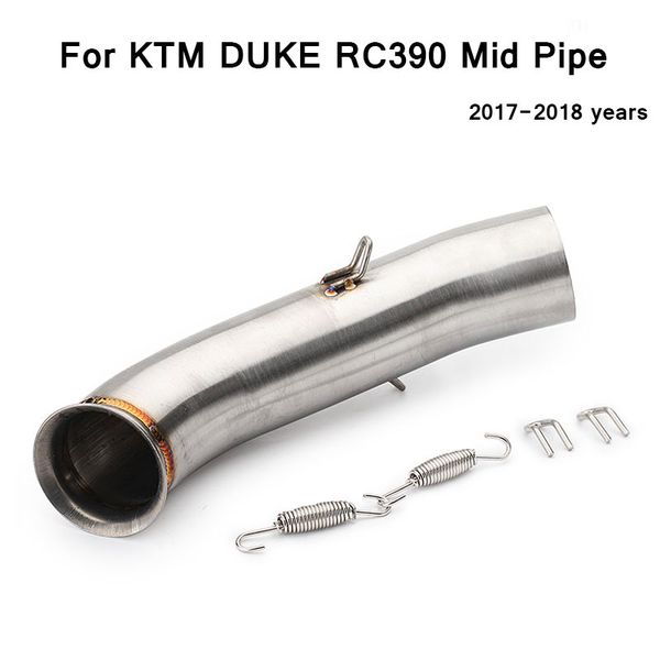 

for duke 390 250 125 duke rc 390 rc390 2017 2018 motorcycle moto exhaust muffler systems middle pipe connect adapter slip-on