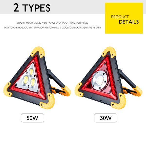 

multi functional emergency sign (cob + led (s, battery, charger microusb powerbank) 30 w/50 w