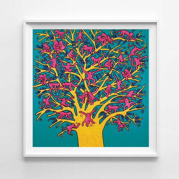 

keith haring tree monkeys pop art oil painting on canvas modern decoration wall pictures for living room 191006