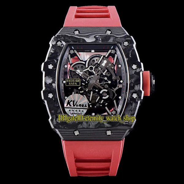 

kv v3 upgrade version luxury designer sport watches rm 35-02 rafael nadal ntpt carbon fiber case japan nh automatic rm035 mens watch rubber, Slivery;brown