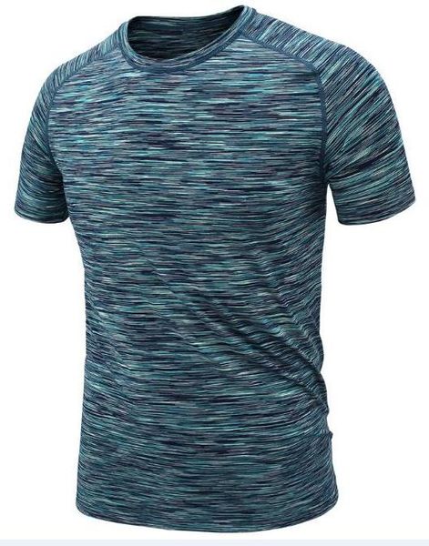 

2019 men's tight clothes running short-sleeved quick-drying t-shirt 331, Black;blue