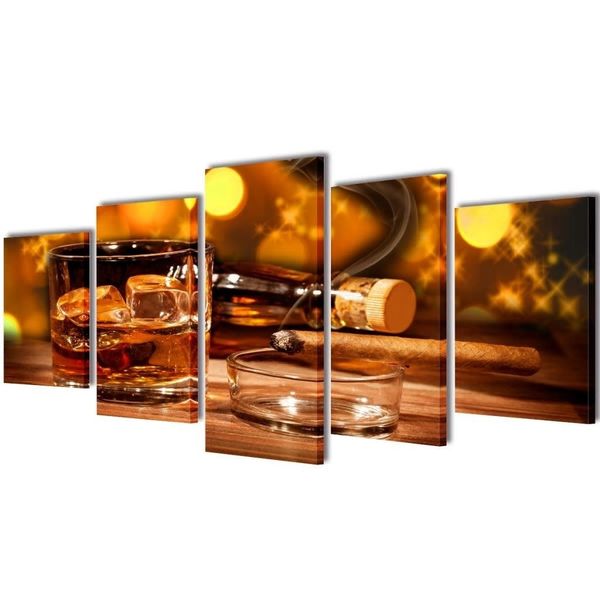 

сентябрь 5 шт печать на холсте wall виски и сигары 100 x 50 cm стены стикеры