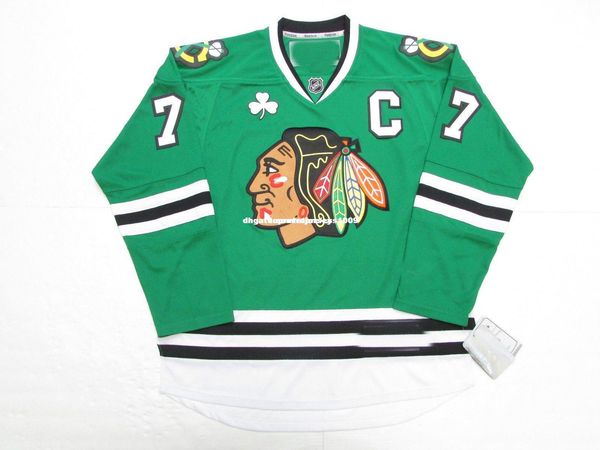 

custom chris chelios chicago blackhawks st. patrick's day green premier jersey stitch add any number any name men hockey jersey xs-6xl, Black;red