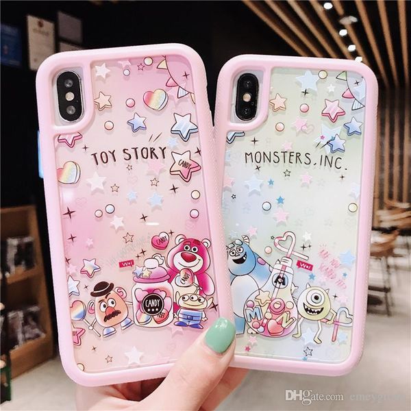 

for iphone 11 pro max 6s 7 8 plus x xs max xr phone cases lovely cartoon relief acrylic back cover drop protection sleeve