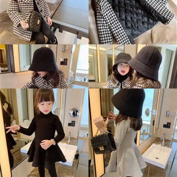 

girls thickened foreign style woolen coat children 2019 baby girls children medium and long woolen coat, Blue;gray