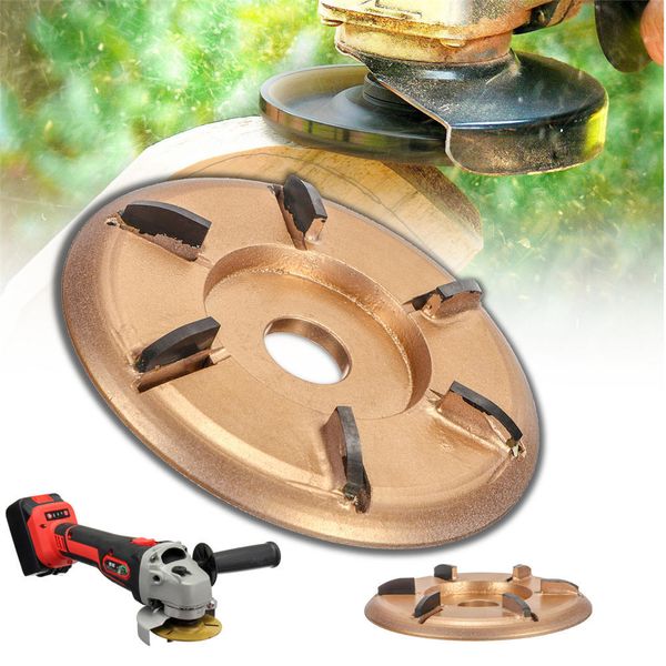 

6-teeth power wood carving disc tool milling cutter woodworking turbo tray digging for 16mm aperture angle grinder gold arc