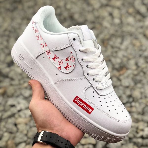 

SUP REME FORCES LOW 07 Men and Women Sport Casual Shoes Air 1 Cushion Running Shoes Flat Sneakers Trainers Size Eur 36-45