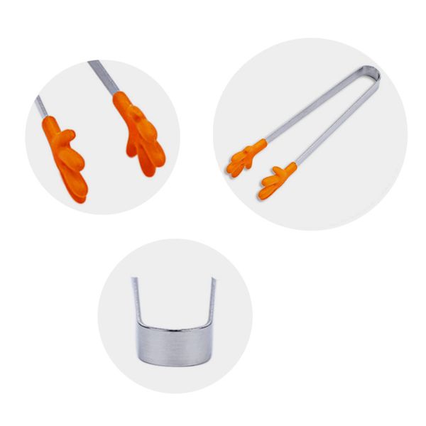 

small palm stainless steel silicone sugar tong food clip clamp home kitchen tool 2019