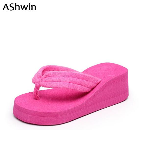 

ashwin women slippers summer wedge jelly sandals flip flops platform thong slipper beach shoes home indoor slipper cheap, Black