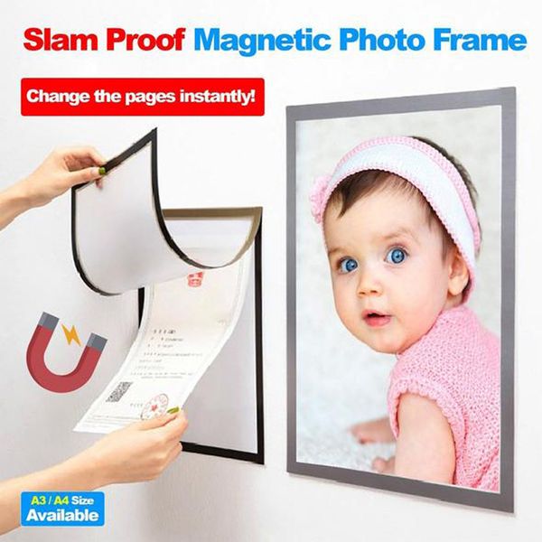 

1pcs творческий slam proof magnetic фоторамка магнитная фоторамка холодильник для wall living room decor