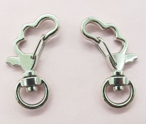 

leaves 35mm zinc alloy carabiner swivel clasps for key ring & key chain can be customized in different colors, Silver