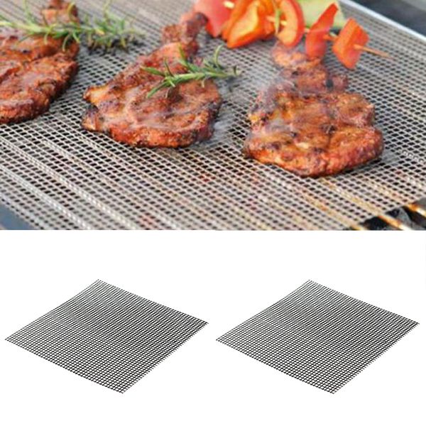 

2 x bbq grill mesh mat sheets non stick oven liners reusable gas baking tary